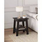 Table d'appoint à 2 niveaux en panneaux de particules avec étagère ouverte 13,98''L x 19,09''H Blanc