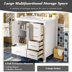 Meuble-lavabo de salle de bain en bois et MDF avec évier en céramique et portes à fermeture amortie 30'' L x 33,8'' H