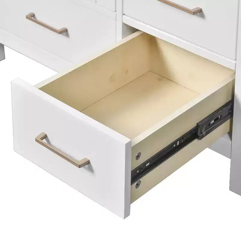 Meuble-lavabo de salle de bain en bois et MDF avec évier en céramique et portes à fermeture amortie 30'' L x 33,8'' H