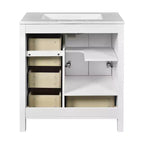 Meuble-lavabo de salle de bain en bois et MDF avec évier en céramique et portes à fermeture amortie 30'' L x 33,8'' H
