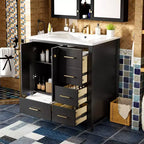 30 Bathroom Vanity with Sink, Bathroom Storage Cabinet with Drawers, Single Sink Bathroom Vanity with Soft Closing Doors