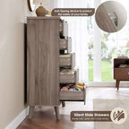Commode à 5 tiroirs cannelée en MDF 80 cm (L) x 120 cm (H)