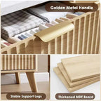 Commode à 5 tiroirs cannelée en MDF 80 cm (L) x 120 cm (H)