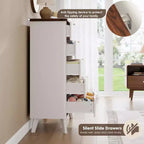 Commode à 5 tiroirs cannelée en MDF 80 cm (L) x 120 cm (H)