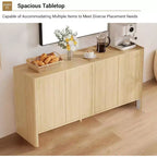 Buffet Bahut en MDF Canné avec 4 Portes et Étagères Réglables 147 cm (L) x 77 cm (H)