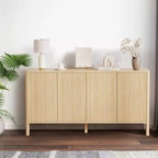 Buffet Bahut en MDF Canné avec 4 Portes et Étagères Réglables 147 cm (L) x 77 cm (H)
