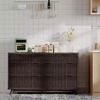 Commode à 7 tiroirs cannelée en bois d'ingénierie 53,94''L x 32''H