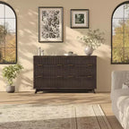 Commode à 7 tiroirs cannelée en bois d'ingénierie 53,94''L x 32''H