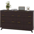 Commode à 7 tiroirs cannelée en bois d'ingénierie 53,94''L x 32''H