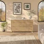 Commode à 7 tiroirs cannelée en bois d'ingénierie 53,94''L x 32''H