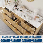 Commode à 7 tiroirs cannelée en bois d'ingénierie 53,94''L x 32''H