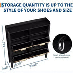 Meuble de rangement à chaussures mince en MDF avec 4 tiroirs basculants 99 cm L x 109 cm H