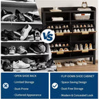 Meuble de rangement à chaussures mince en MDF avec 4 tiroirs basculants 99 cm L x 109 cm H