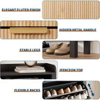 Meuble de rangement à chaussures mince en MDF avec 4 tiroirs basculants 99 cm L x 109 cm H