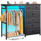 Dresser with 6 Drawers, Storage Tower, Organizer Unit, Fabric Dresser for Bedroom, Hallway, Entryway, Closets, Gray