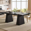Lantine 63-Inch Black Dining Table for 4-6, Modern Kitchen Table with Tapered Wood Legs for Dining Room, Kitchen, Living Room