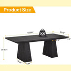 Table de salle à manger en aggloméré avec pieds fuselés en bois 160 cm (L) x 75 cm (H) Noir