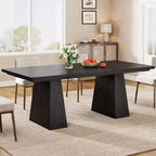 Table de salle à manger en aggloméré avec pieds fuselés en bois 160 cm (L) x 75 cm (H) Noir