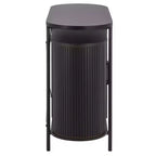 Meuble TV compact à portes coulissantes en MDF et acier, 100 cm (L) x 80,5 cm (H)