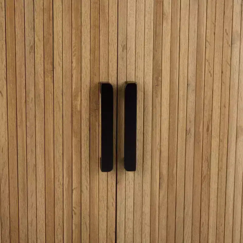 Meuble TV compact à portes coulissantes en MDF et acier, 100 cm (L) x 80,5 cm (H)