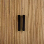 Meuble TV compact à portes coulissantes en MDF et acier, 100 cm (L) x 80,5 cm (H)