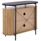 Meuble TV compact à portes coulissantes en MDF et acier, 100 cm (L) x 80,5 cm (H)