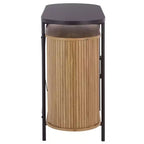 Meuble TV compact à portes coulissantes en MDF et acier, 100 cm (L) x 80,5 cm (H)