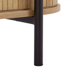 Meuble TV compact à portes coulissantes en MDF et acier, 100 cm (L) x 80,5 cm (H)