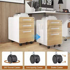 Classeur mobile en acier à 3 tiroirs avec serrure et roulettes Hauteur 58 cm