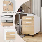 Classeur mobile en acier à 3 tiroirs avec serrure et roulettes Hauteur 58 cm