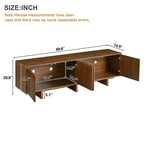 Meuble TV en MDF, finition grain de bois et portes à ouverture par pression, 176,8 cm (L) x 52,8 cm (H)