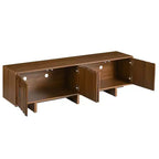 Meuble TV en MDF, finition grain de bois et portes à ouverture par pression, 176,8 cm (L) x 52,8 cm (H)