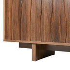 Meuble TV en MDF, finition grain de bois et portes à ouverture par pression, 176,8 cm (L) x 52,8 cm (H)