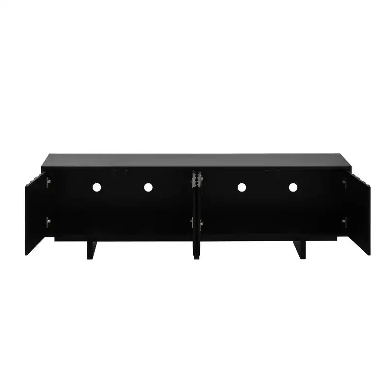 Meuble TV en MDF, finition grain de bois et portes à ouverture par pression, 176,8 cm (L) x 52,8 cm (H)
