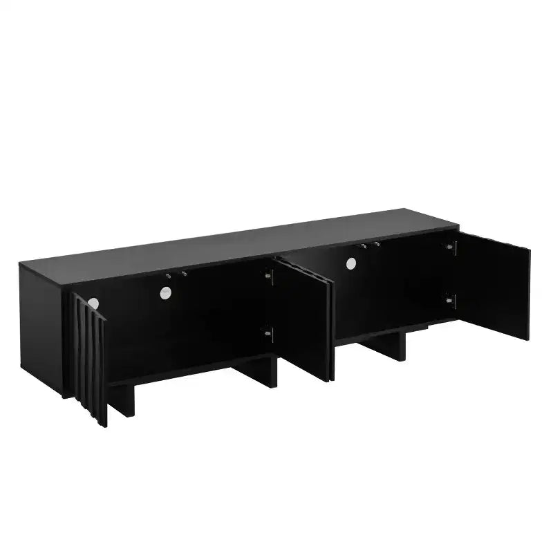 Meuble TV en MDF, finition grain de bois et portes à ouverture par pression, 176,8 cm (L) x 52,8 cm (H)