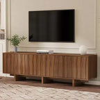 Meuble TV en MDF, finition grain de bois et portes à ouverture par pression, 176,8 cm (L) x 52,8 cm (H)