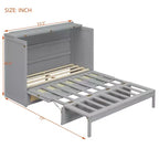Lit escamotable complet en contreplaqué et MDF avec façade en rotin et tiroirs de rangement