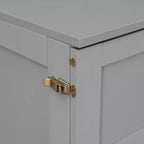 Lit escamotable complet en contreplaqué et MDF avec façade en rotin et tiroirs de rangement