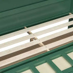 Lit escamotable complet en contreplaqué et MDF avec façade en rotin et tiroirs de rangement