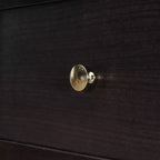 Lit escamotable complet en contreplaqué et MDF avec façade en rotin et tiroirs de rangement