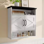 Armoire à pharmacie murale en panneaux de particules avec porte coulissante de 63,5 cm H x 60 cm L