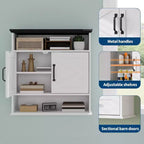 Armoire à pharmacie murale en panneaux de particules avec porte coulissante de 63,5 cm H x 60 cm L