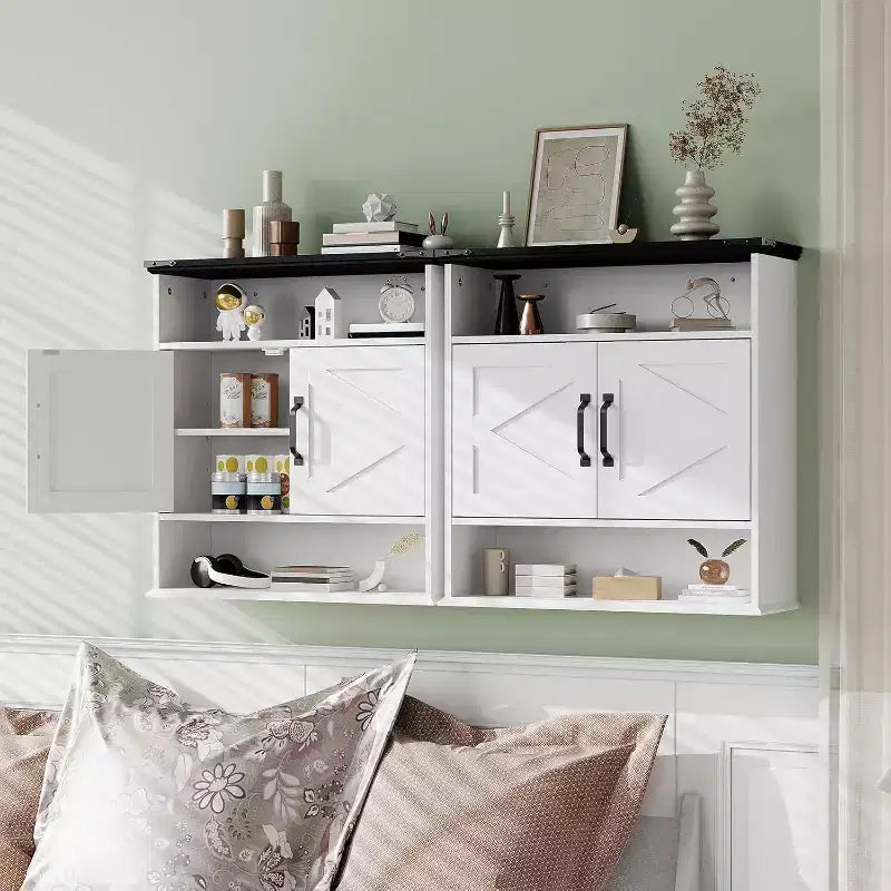 Armoire à pharmacie murale en panneaux de particules avec porte coulissante de 63,5 cm H x 60 cm L