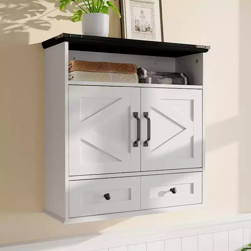 Armoire à pharmacie murale en panneaux de particules avec porte coulissante de 63,5 cm H x 60 cm L