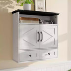 Armoire à pharmacie murale en panneaux de particules avec porte coulissante de 63,5 cm H x 60 cm L