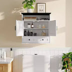 Armoire à pharmacie murale en panneaux de particules avec porte coulissante de 63,5 cm H x 60 cm L