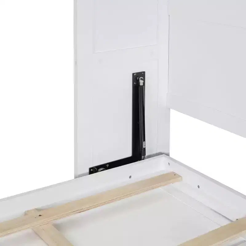 Lit escamotable Queen en contreplaqué et MDF avec armoire en rotin 68.9''H x 67.3''W
