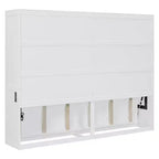 Lit escamotable Queen en contreplaqué et MDF avec armoire en rotin 68.9''H x 67.3''W