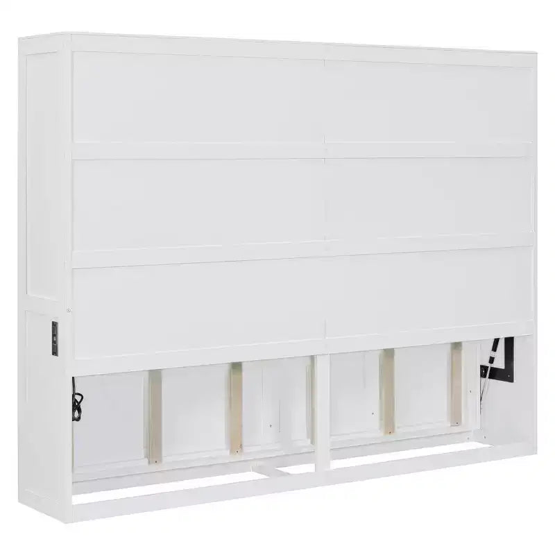 Lit escamotable Queen en contreplaqué et MDF avec armoire en rotin 68.9''H x 67.3''W