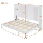 Lit escamotable Queen en contreplaqué et MDF avec armoire en rotin 68.9''H x 67.3''W